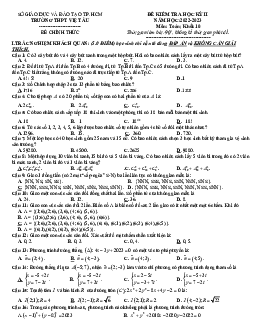 Đề học kỳ 2 Toán 10 năm 2022 – 2023 trường THPT Việt Âu – TP HCM