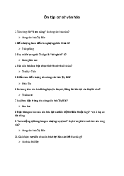 Đề cương Ôn tập - Cơ sở Văn hóa Việt Nam | Trường Đại học Ngoại ngữ, Đại học Quốc gia Hà Nội