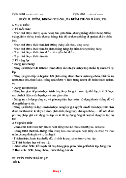 Giáo án Toán 6: Điểm, đường thẳng, ba điểm thẳng hàng, tia