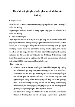 Soạn bài Thảo luận về giải pháp khắc phục nạn ô nhiễm môi trường - Kết nối tri thức 6