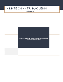 Tổng quan về sự hình thành và phát triển của Kinh tế chính trị Mác – Lêni