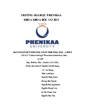 Ý thức xã hôi là gì? Phân tích các hình thái y thức xã hôi? | Bài tập lớn kết thúc học phần Triết học Mác -Lênin | Trường Đại học Phenikaa