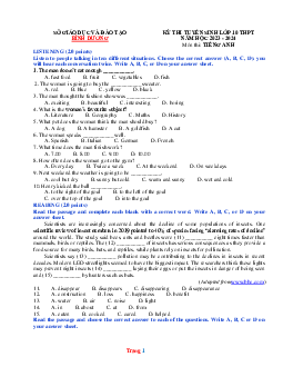 Đề thi tuyển sinh vào lớp 10 THPT năm 2023-2024 môn Tiếng Anh Sở GD Bình Dương (có lời giải)