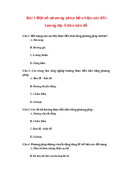 Trắc nghiệm Địa lí 10 Bài 1 Chương 1 | Chân trời sáng tạo