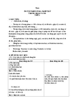 Giáo án Toán 2 sách Chân trời sáng tạo (cả năm) | Tuần 17 | Tiết 1