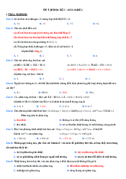 Đề thi học kì 2 lớp 10 môn Hóa học Chân trời sáng tạo năm 2023 - Đề 2