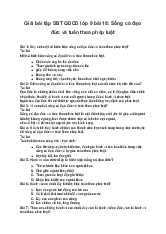 Giải bài tập SBT GDCD lớp 9 bài 18: Sống có đạo đức và tuân theo pháp luật