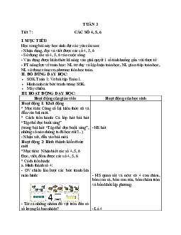 Giáo án Toán 1 - Tuần 3 | sách Vì sự bình đẳng và dân chủ trong giáo dục