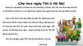 Giáo án điện tử Tiếng việt 1 bài 2 Chân trời sáng tạo : Chợ hoa ngày Tết ở Hà Nội