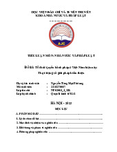 Tổ chức quyền hành pháp ở Việt Nam hiện nay: Thực trạng và giải pháp hoàn thiện