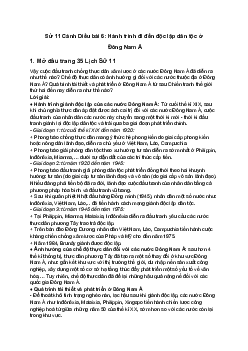 Sử 11 Cánh Diều bài 6: Hành trình đi đến độc lập dân tộc ở Đông Nam Á