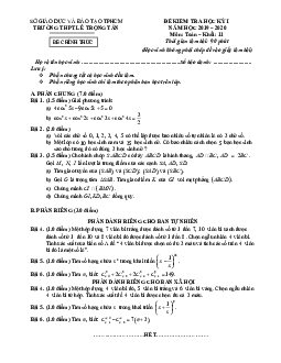 Đề thi học kì 1 Toán 11 năm 2019 – 2020 trường THPT Lê Trọng Tấn – TP HCM
