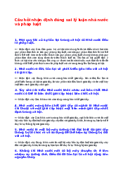 Câu hỏi nhận định đúng sai môn Pháp Luật Đại Cương | Đại Học Hà Nội