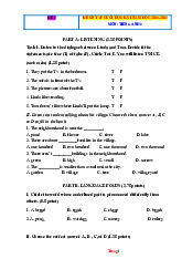 Đề Ôn Tập HK 1 Tiếng Anh 6 Global Success 2025-2026 Có Đáp Án File Nghe-Đề 6