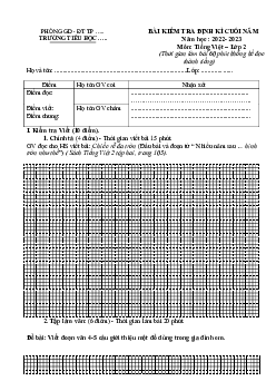 Đề thi học kì 2 môn Tiếng Việt 2 năm 2022 - 2023 sách Kết nối tri thức với cuộc sống | đề 4