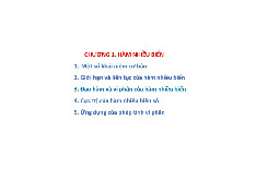 Chương 1&2: Hàm Nhiều Biến và Giới Hạn | Giải tích hàm | Trường Đại học Khoa học Tự nhiên, Đại học Quốc gia Hà Nội