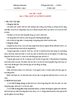 Giáo án Khoa học lớp 4 Bài 1 | Cánh diều