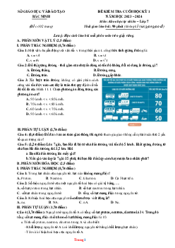 Đề thi HK1 Khoa Học Tự Nhiên 7 Sở GD Bắc Ninh 2023-2024 (có đáp án)