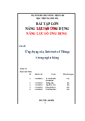 Ứng dụng của Internet of Thingstrong ngân hàng | Năng lực số ứng dụng