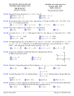 Đề thi cuối học kỳ 2 Toán 12 năm 2020 – 2021 trường THPT Trung Văn – Hà Nội
