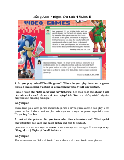 Tiếng Anh 7 Right On Unit 4 Skills 4f