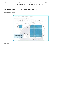 Vở bài tập Toán lớp 4 Bài 57: Mi-li-mét vuông Chân trời sáng tạo