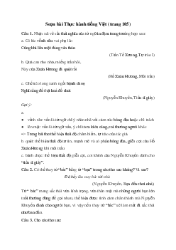 Soạn bài Thực hành tiếng Việt trang 105 - Chân trời sáng tạo