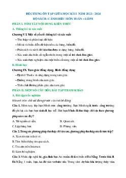 Đề cương ôn thi giữa học kì 2 môn Toán 8 năm 2023 - 2024 sách CD