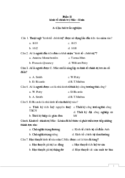 689 câu hỏi Kinh tế Chính trị Mac - Lenin | Học viện Nông nghiệp Việt Nam