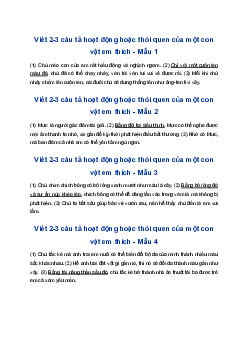 Viết 2-3 câu tả hoạt động hoặc thói quen của một con vật em thích | Tập làm văn 4
