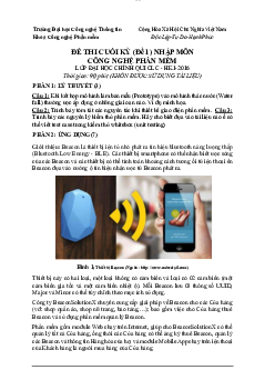 Đề thi cuối học kỳ 1 - Nhập môn công nghệ phần mềm | Trường Đại học CNTT Thành Phố Hồ Chí Minh