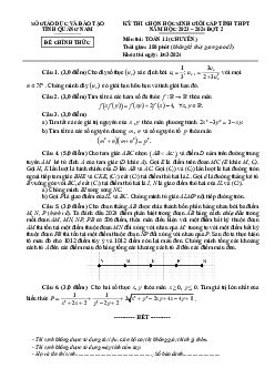 Đề thi học sinh giỏi tỉnh Toán 11 chuyên đợt 2 năm 2023 – 2024 sở GD&ĐT Quảng Nam