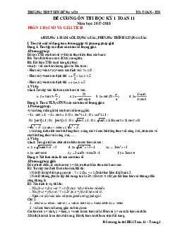 Đề cương ôn thi HK1 Toán 11 năm học 2017 – 2018 trường THPT Yên Dũng 3 – Bắc Giang