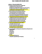 Đáp án TN - HĐH - Trắc Nghiệm Môn Hệ Điều Hành