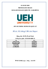 Đề tài: Hệ thống CRM của Shopee - Đại học Kinh tế Thành phố Hồ Chí Minh