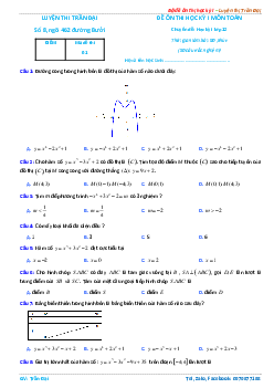 TOP 10 đề ôn thi HKI Toán 12 – Trần Đại