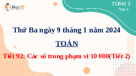 Giáo án điện tử Toán 3 Chương 3 Cánh diều: Các số trong phạm vi 100 000 (Tiếp theo)