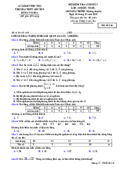 Đề cuối kỳ 1 Toán 10 năm 2023 – 2024 trường THPT chuyên Hùng Vương – Phú Thọ