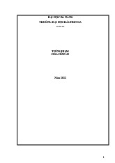 Các thí nghiệm hóa hữa cơ môn Hóa học đại cương trường Đại học bách khoa - đại học Đà Nẵng.