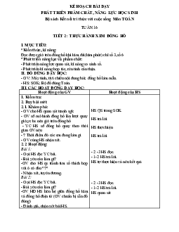 Giáo án Toán 2 sách Kết nối tri thức với cuộc sống (Cả năm) | Tuần 16