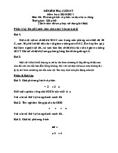 Đề thi Phương trình vi phân và đạo hàm riêng năm học 2020-2021 | Trường Đại học Công nghệ, Đại học Quốc gia Hà Nội