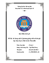 Sử dụng một số phương pháp nhằm đánh giá lựa chọn dự án đầu tư của Vinamilk | Bài thảo luận Quản trị tài chính