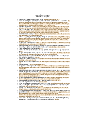 Tổng hợp câu hỏi tự luận - Triết học Mác Lenin| Đại học Kinh Tế Quốc Dân