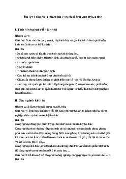 Địa lý 11 Kết nối tri thức bài 7: Kinh tế khu vực Mỹ La-tinh