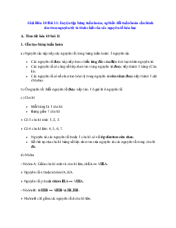 Giải Hóa 10 Bài 11: Luyện tập bảng tuần hoàn, sự biến đổi tuần hoàn cấu hình electron nguyên tử và tính chất của các nguyên tố hóa học