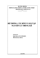 Tài liệu học tập Nguyên lý thống kê | Đại học Kinh tế kỹ thuật công nghiệp