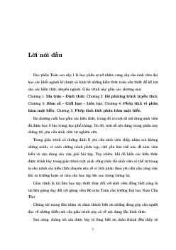 Giáo trình môn Tóan cao cấp 1 | Đại học Kỹ thuật - Công nghệ Cần Thơ