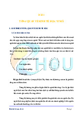 Bài 1 Tổng Quan Kinh Tế Vi Mô: Khái Niệm và Cơ Chế Chính  môn Kinh tế vi mô | Trường đại học Mở Hà Nội