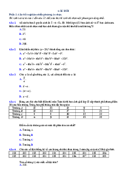 TOP 10 đề ôn thi cuối học kì 2 Toán 10 Cánh Diều cấu trúc trắc nghiệm mới