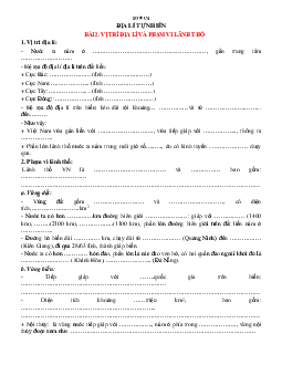 Bài tập điền khuyết Địa 12 theo bài học cả năm